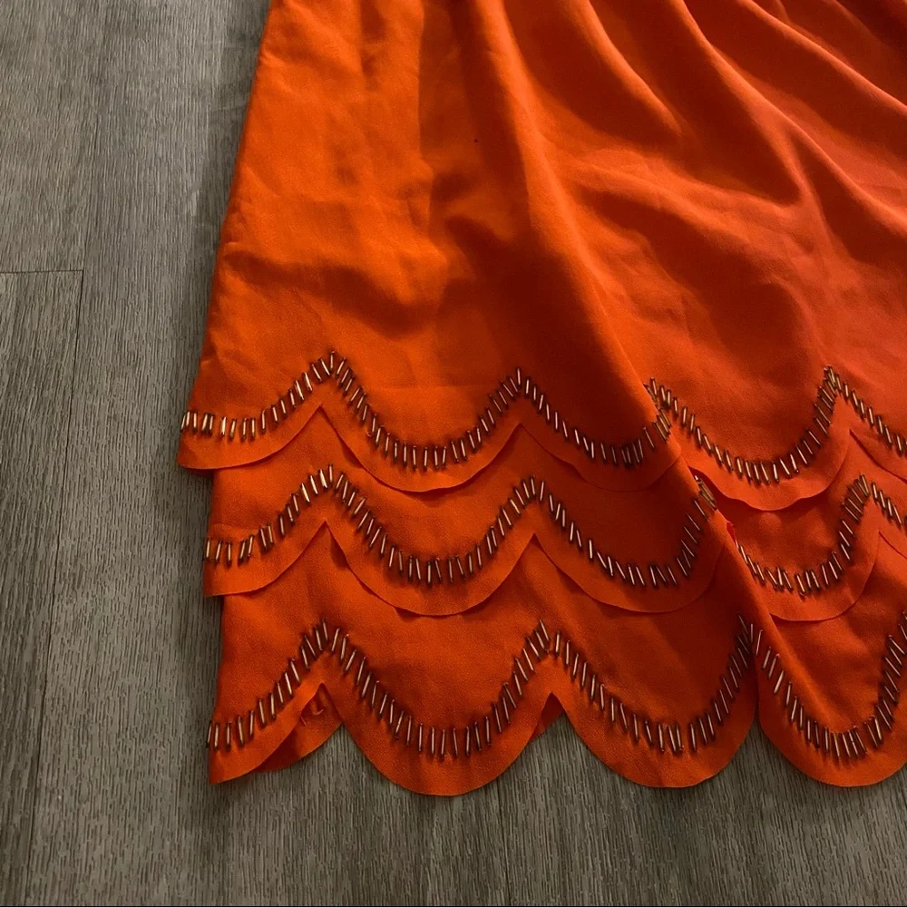 Ted Baker Orange and gold beaded dress